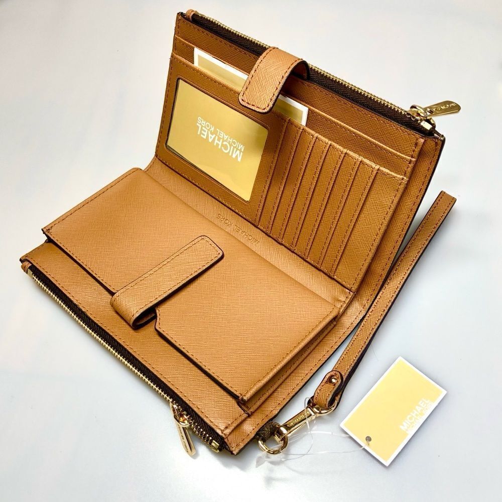 MICHAEL KORS DOUBLE ZIP Logo Signature Wallet - Picture 4 of 8
